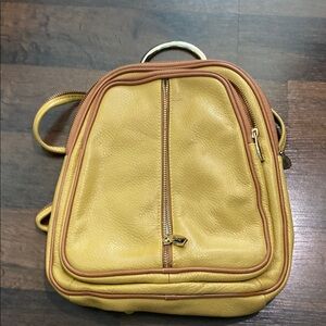 Yellow Leather Backpack